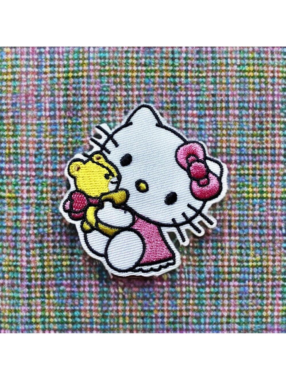 Iron On Patch - Hello Kitty & Teddy Bear Tiny Chum, 2.5” - NWT